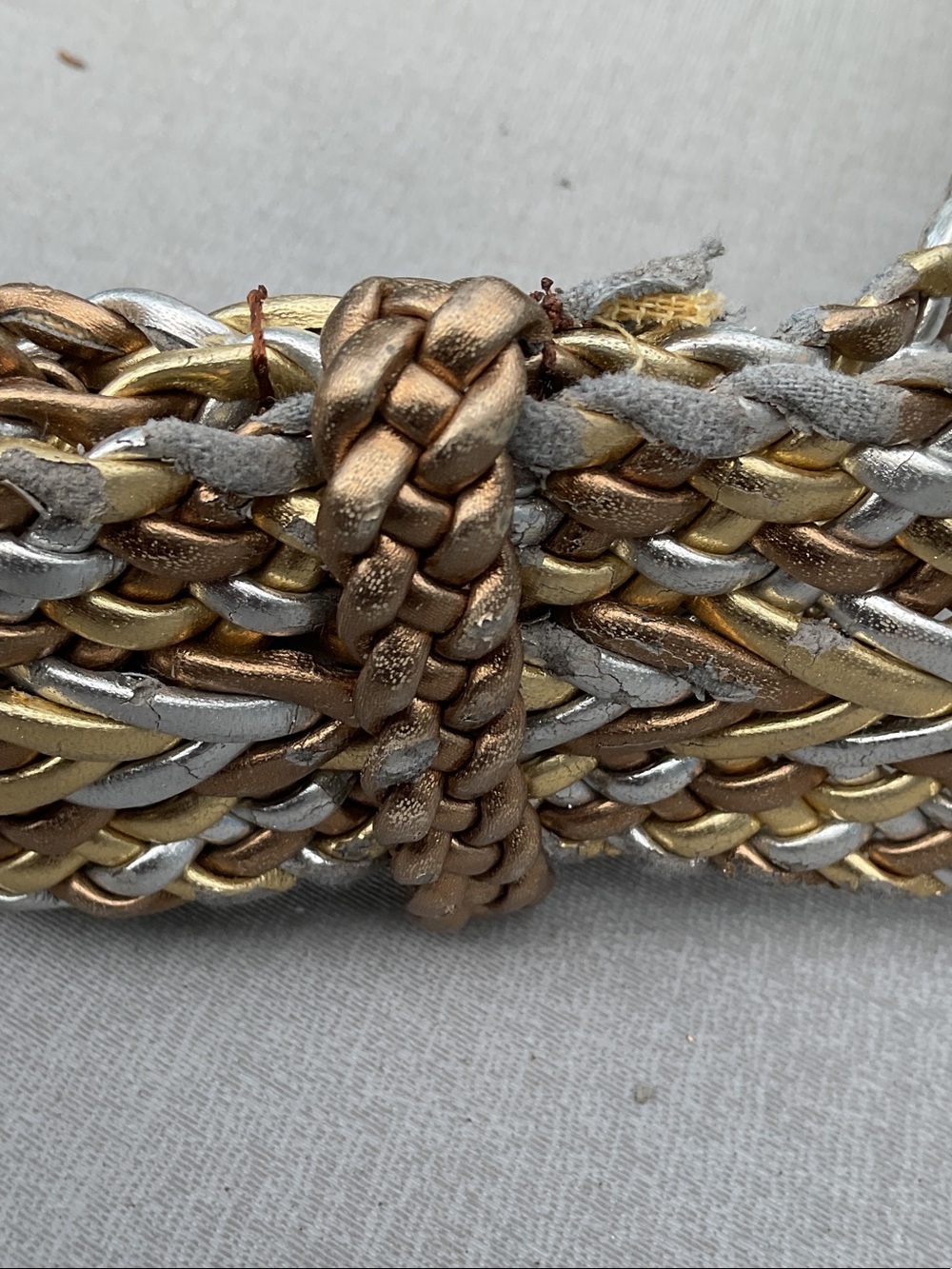 Woven Metallic Multi-Color Braided Belt - Picture 3 of 4